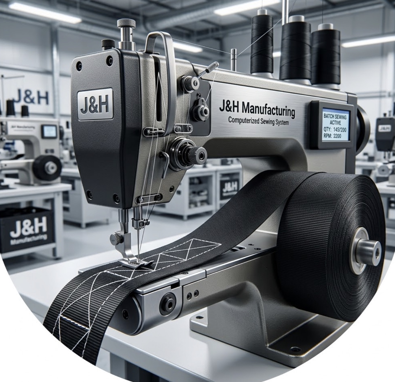 J&H Manufacturing — computerized webbing sewing